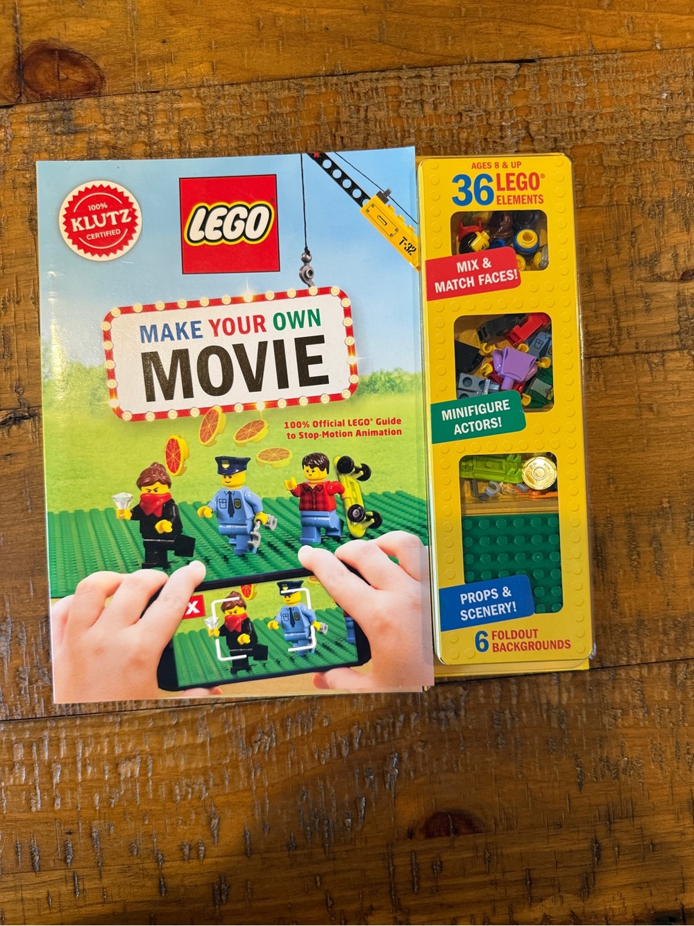 Lego Stop-Motion Animation Book with Green and Yellow Accents